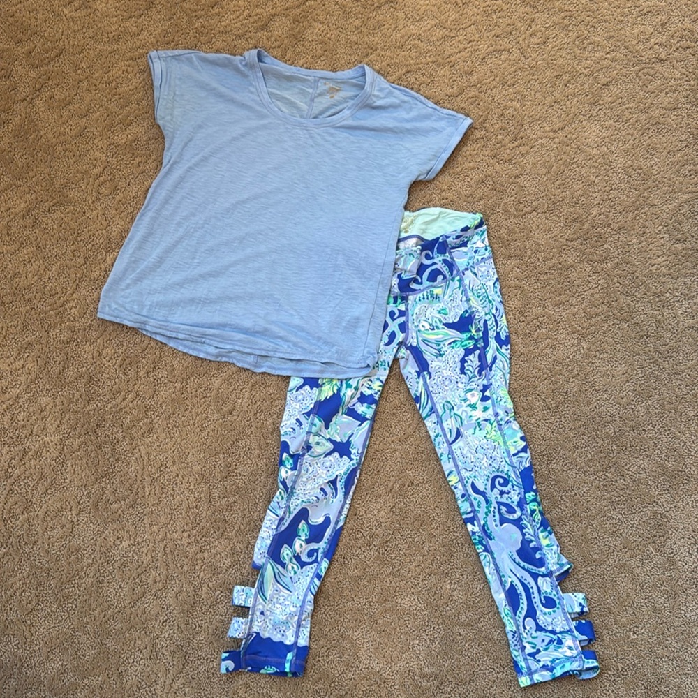 Lilly Pulitzer BUNDLE ATHLETIC LEGGINGS AND T SHIRT